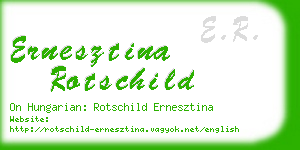 ernesztina rotschild business card